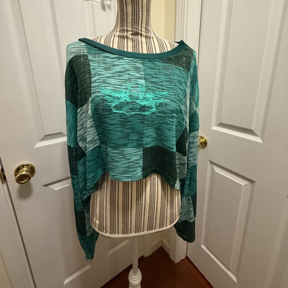 Boys Lie Crop Top Sweater Bell Sleeves Medium